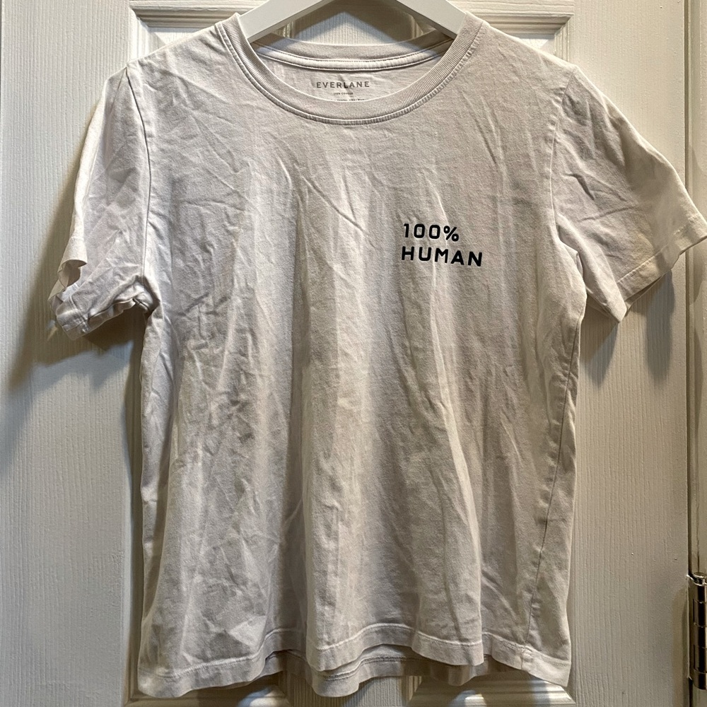 Everlane 100% Human White Baby Tee Size Small 100% Cotton